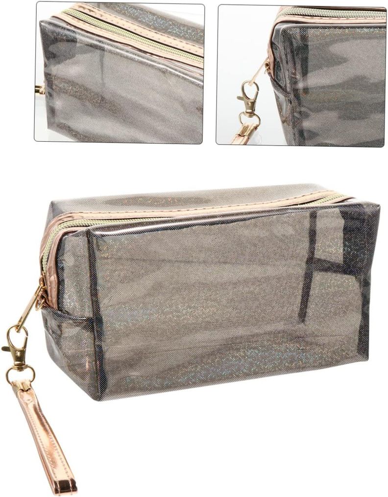 Cosmetiquero Maquillaje Square Pu Transparente Gloriahoon-3