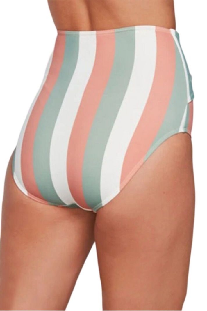 Calzon Bottom De Baño Talle Alto Control Rayas Gloriahoon-5
