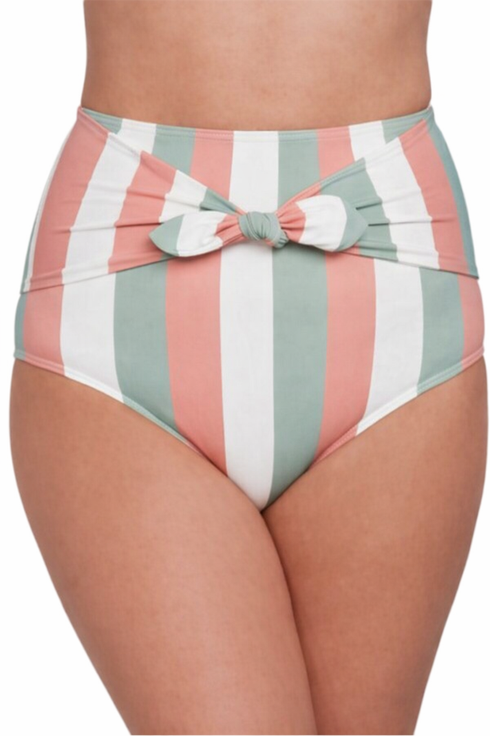Calzon Bottom De Bano Talle Alto Control Rayas Gloriahoon