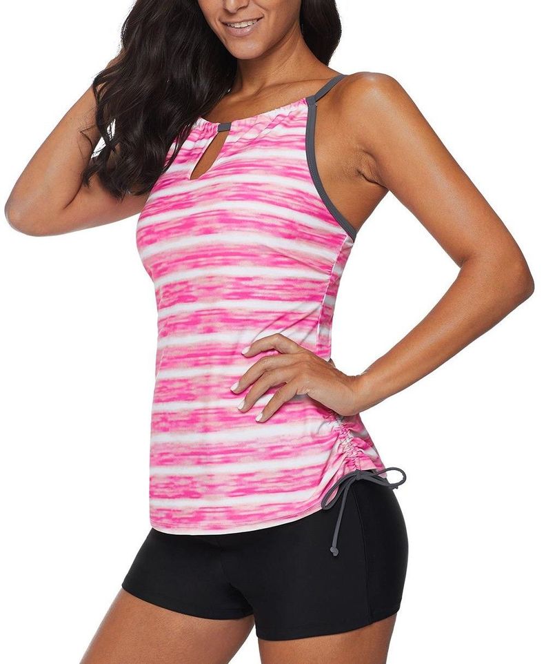 Traje De Baño Tankini Sexy Arcoiris Short Gloriahoon-0