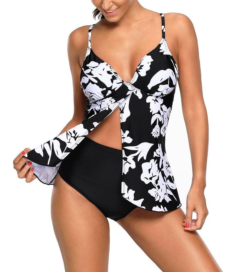 Traje De Baño Tankini Sexy Sport Print Chic Gloriahoon-0