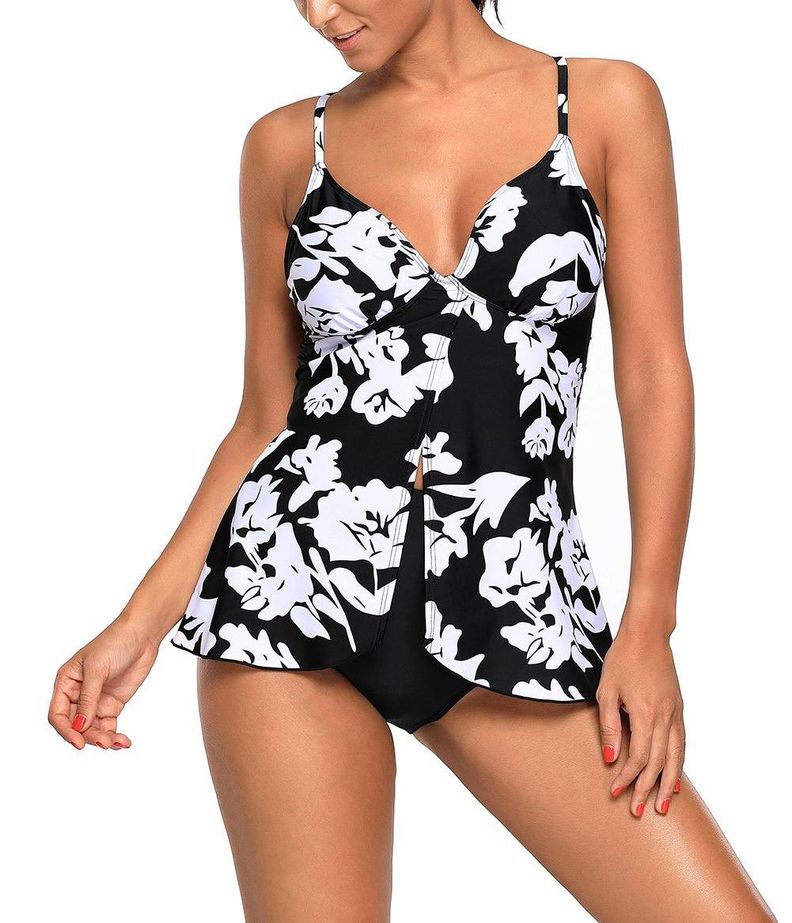 Traje De Baño Tankini Sexy Sport Print Chic Gloriahoon-1