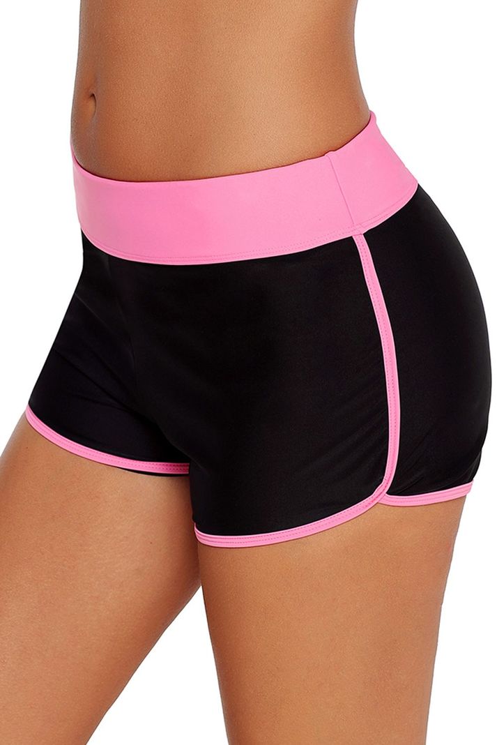 Short De Bano Deportivo Mujer Rosado Gloriahoon