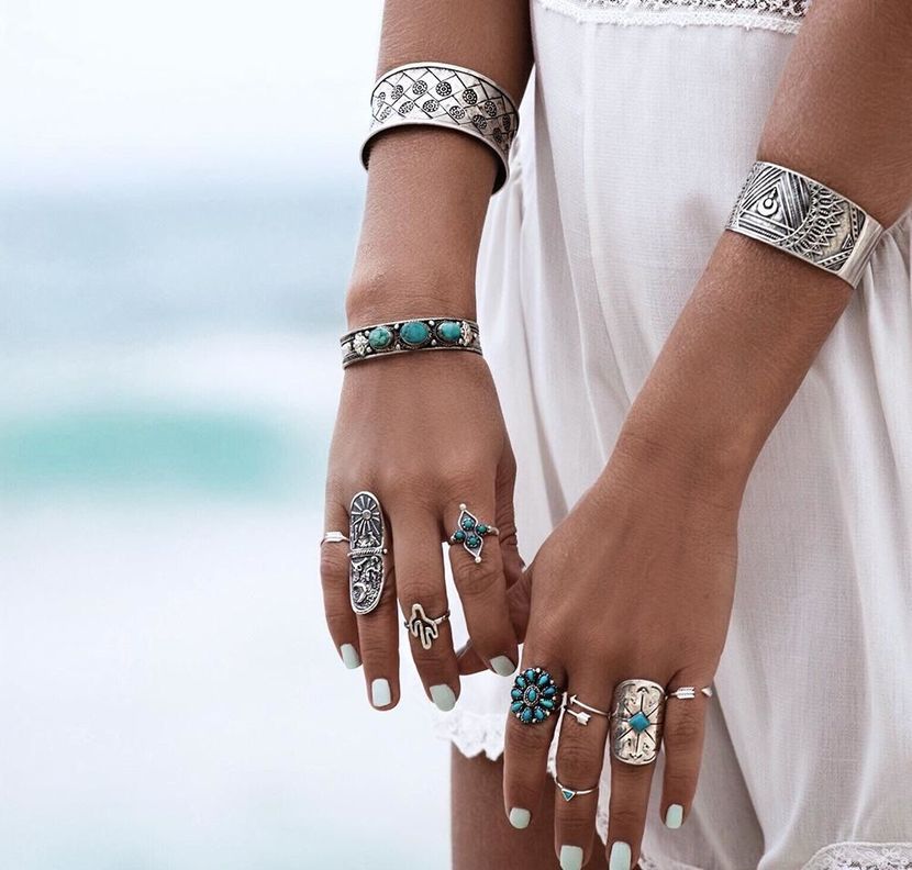 Set Anillos Pequeños Boho Chic Niñas Gloriahoon-2