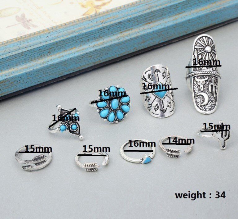 Set Anillos Pequeños Boho Chic Niñas Gloriahoon-4