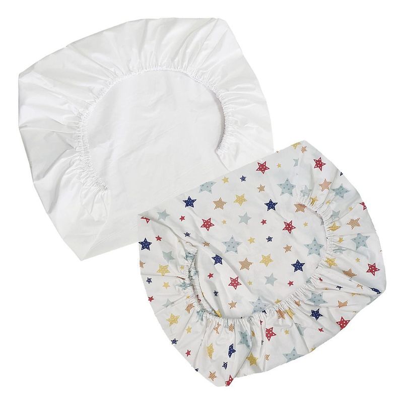 Set de 2 Sabanas Bajeras para Colecho Estrellas Colores