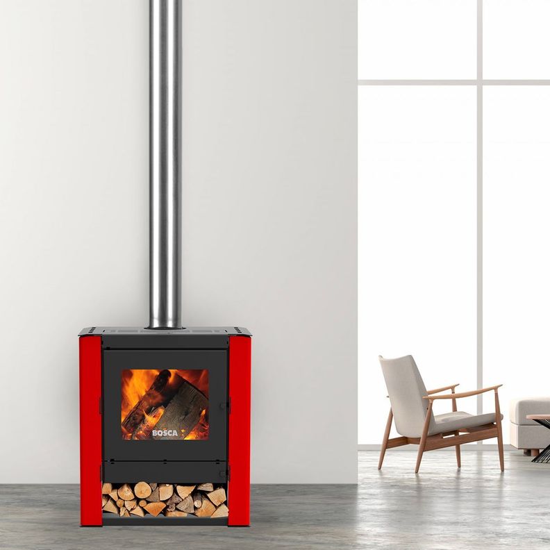 Calefactor Bosca A Leña Gold 500 Rojo-3