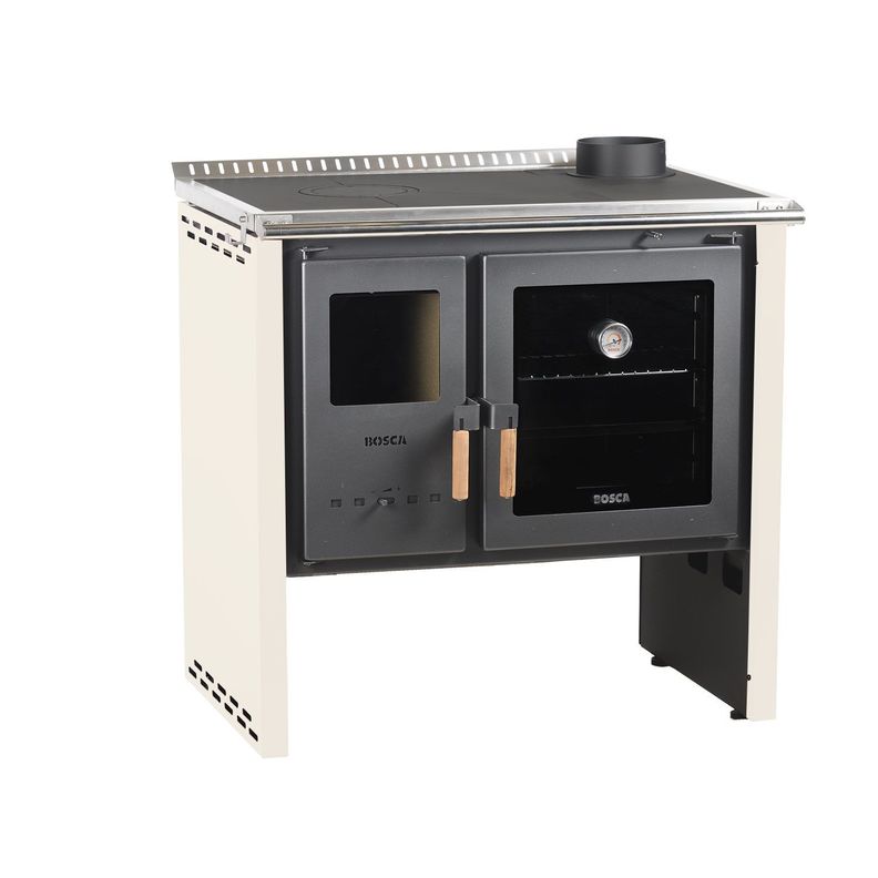 Pack Cocina a Leña Bosca Hestia 90 Marfil + Kit Base-1