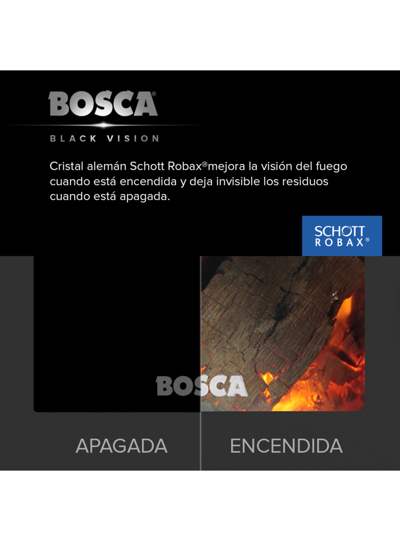 Estufa a leña Gold 500 Rojo Black Vision -1