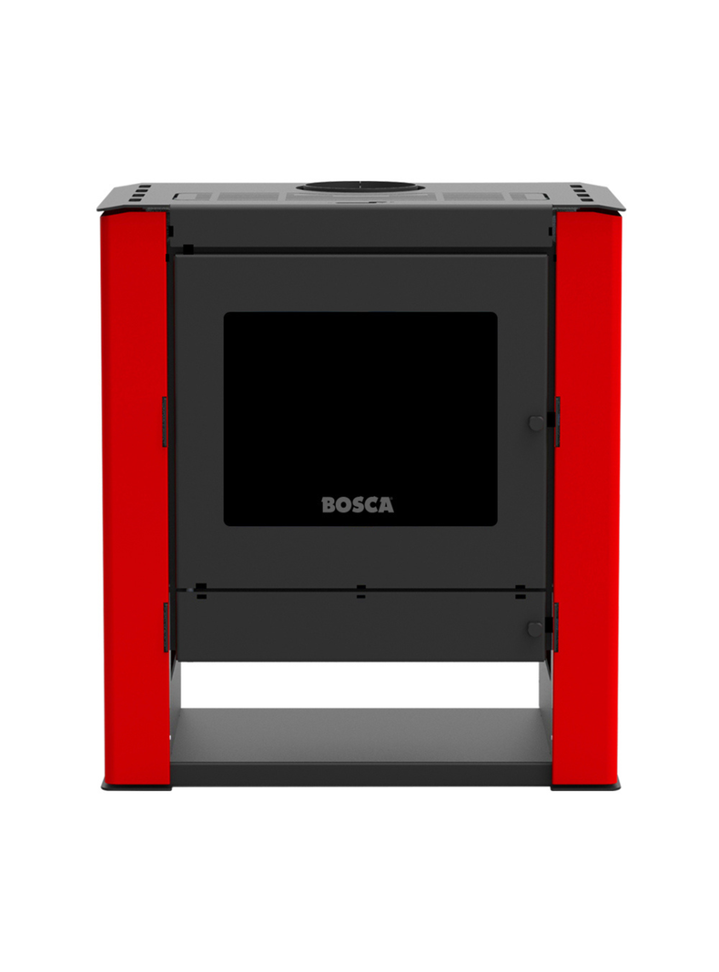 Estufa a leña Gold 500 Rojo Black Vision -2