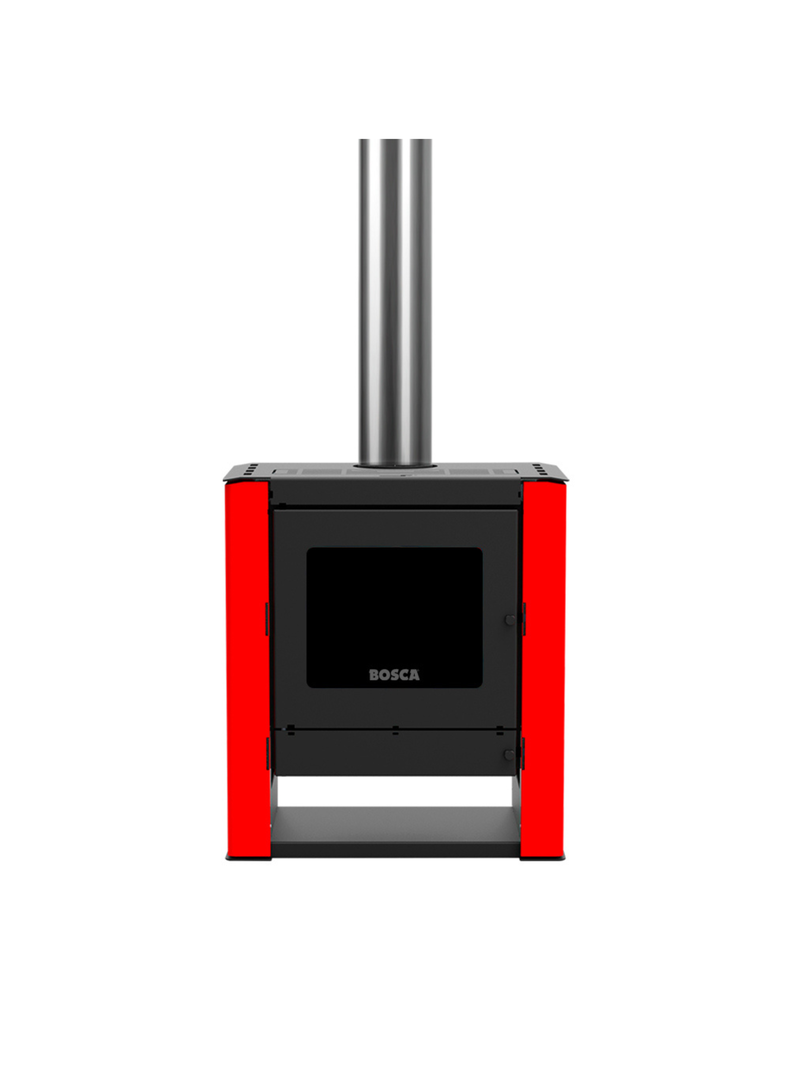 Estufa a leña Gold 500 Rojo Black Vision -3