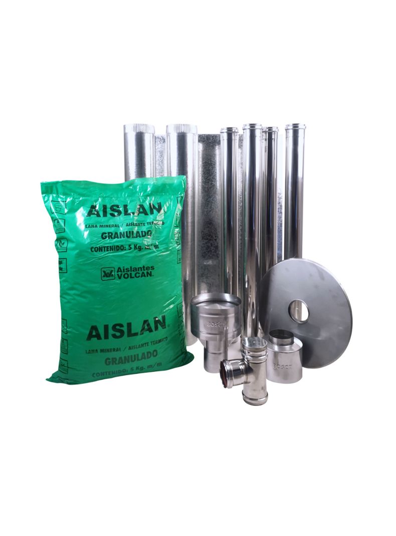 Kit Instalacion Vertical P/calef A Pellet Diam 80m X 4 Mt Verde