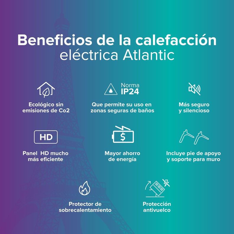 Calefactor Electrico Atlantic New Solius 1000 Rad.con Wifi-9