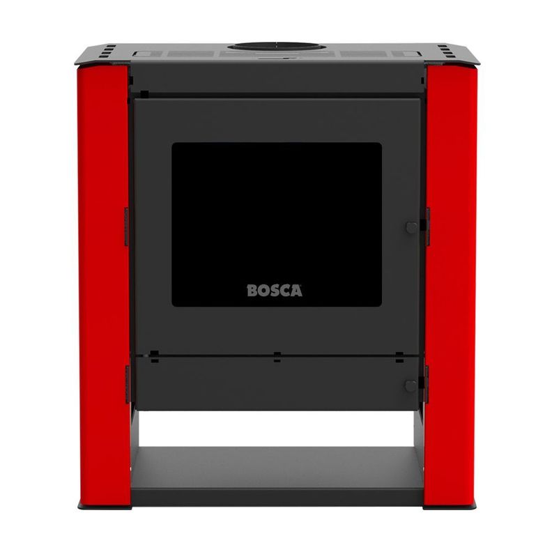 Pack Estufa a Leña Gold 500 BV Rojo + kit de Instalación-3