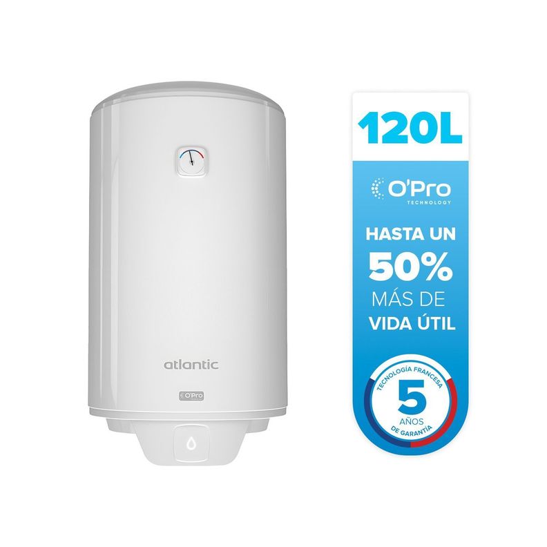 Termo Electrico Atlantic Opro+ 120 litros Blanco