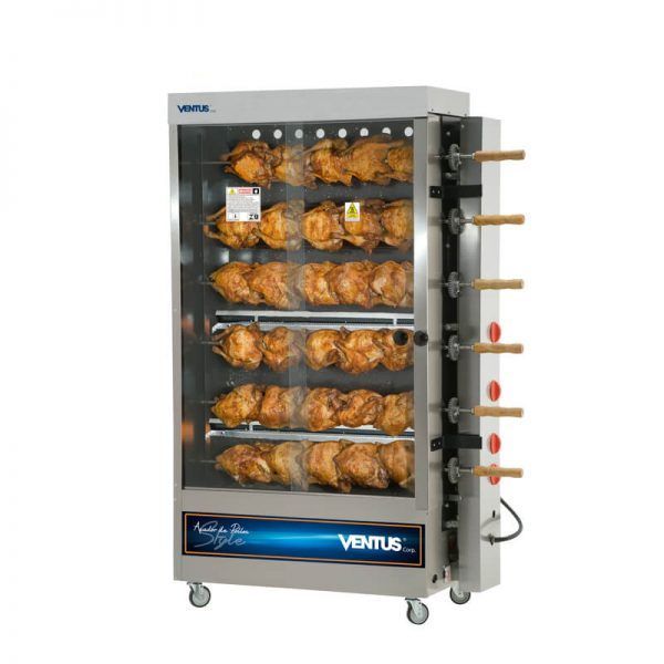 VENTUS ASADOR DE POLLO 6 ESP. QUEM. TUBULAR PR-634N-0