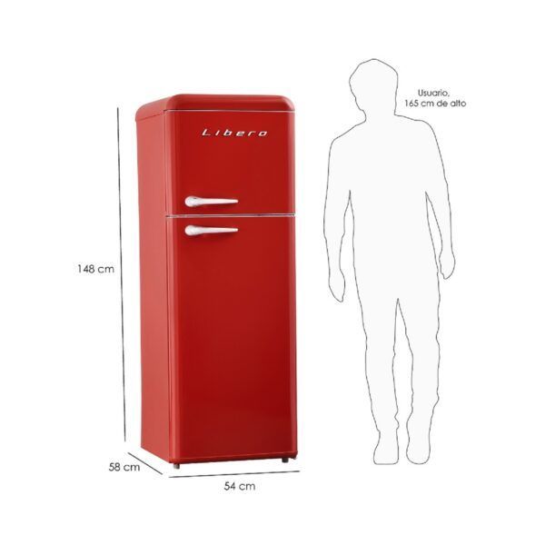 REFRIGERADOR RETRO LRT-210DFRR ROJO-2
