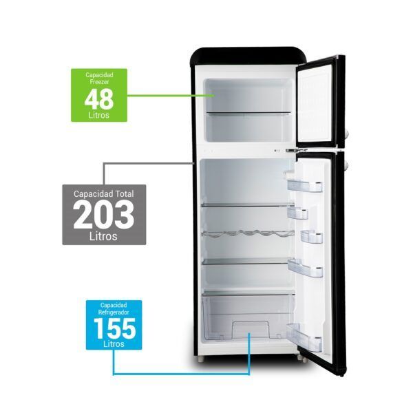 REFRIGERADOR RETRO LRT-210DFNR NEGRO-1