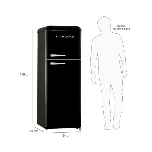 REFRIGERADOR RETRO LRT-210DFNR NEGRO-2