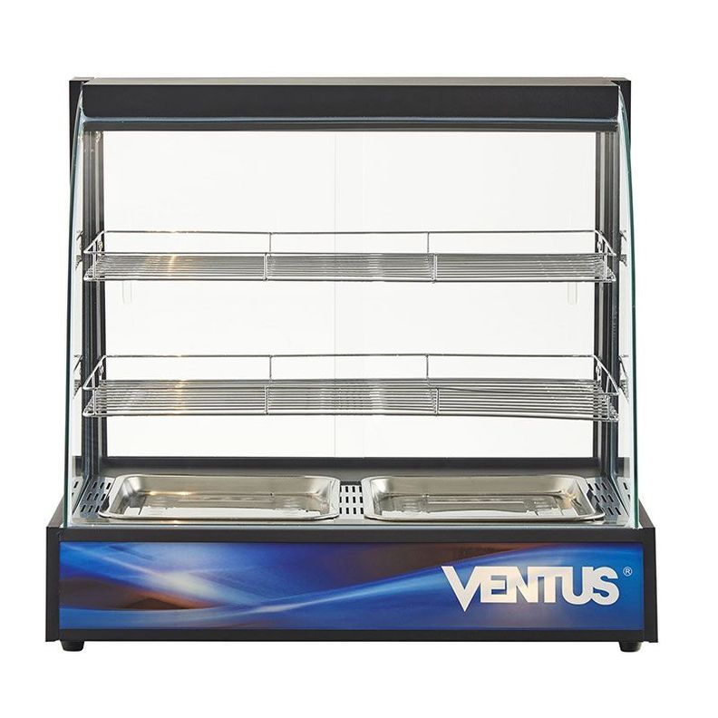 Ventus Vitrina Mantenedora de Calor Curva VMCD-2 Sobremesa Negro