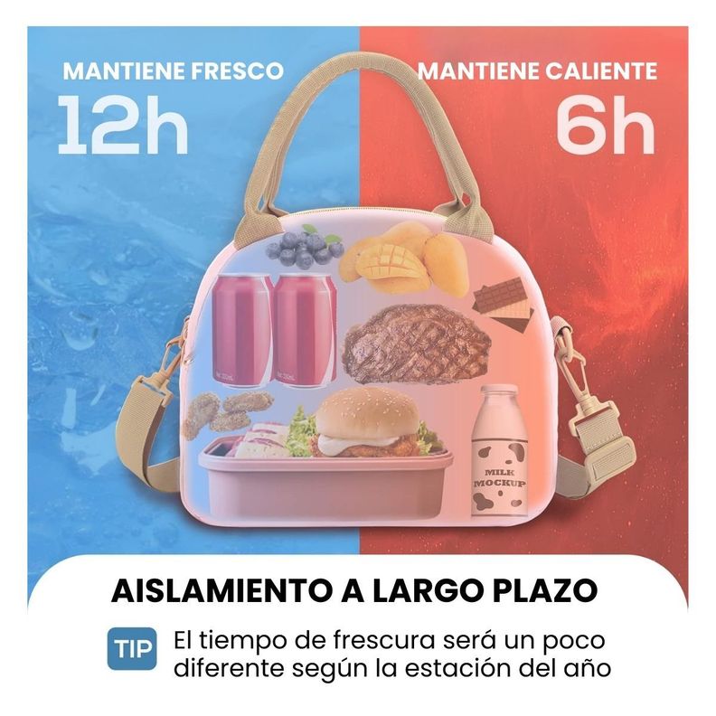 Tourit Lonchera Térmica Femenina 9.4L - Rosado-4