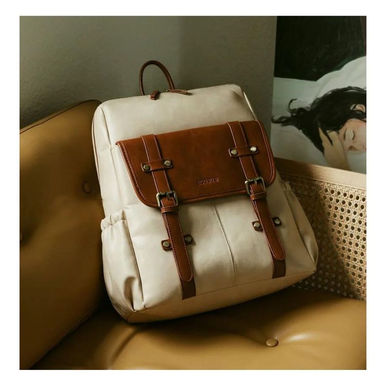 Ecosusi Mochila Scarlett para Notebook 15,6” - Beige Café-2