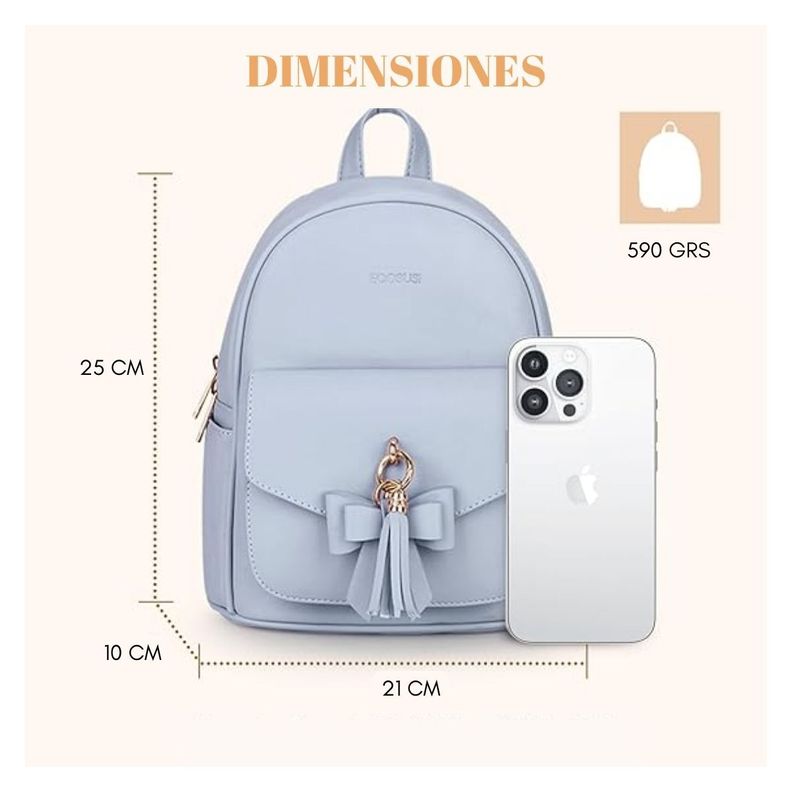 Ecosusi Mini Mochila con Lazo - Celeste-6