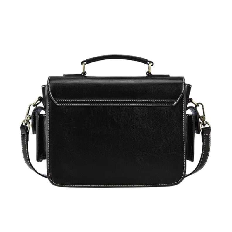 Ecosusi Bolso Mensajero Alison de Cuero Vegano - Negro-1