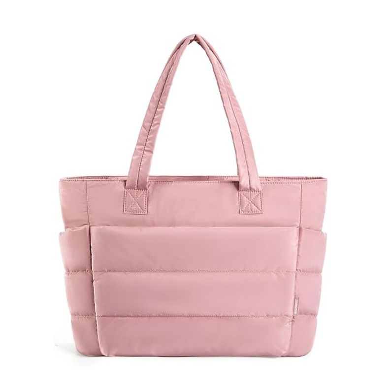 Bagsmart Bolso Tote Bubble Puffy 20L para 15,6" - Rosado Oscuro-0