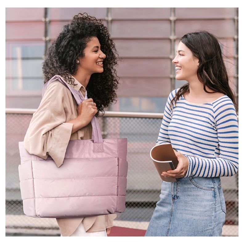 Bagsmart Bolso Tote Bubble Puffy 20L para 15,6" - Rosado Oscuro-2
