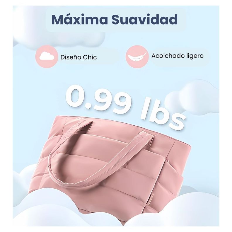 Bagsmart Bolso Tote Bubble Puffy 20L para 15,6" - Rosado Oscuro-7