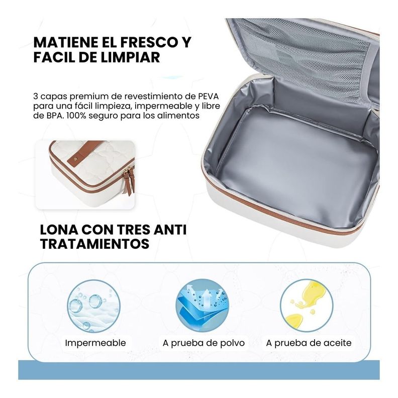 Tourit Lonchera Térmica Portátil 5L - Marrón y Beige-4