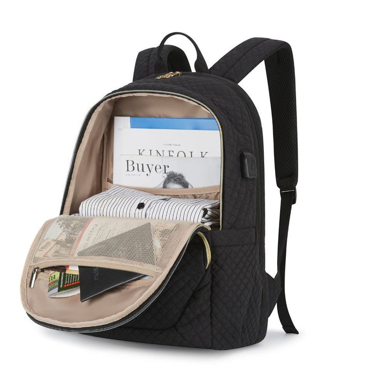 Bagsmart Mochila de viaje para notebook de 15.6" - Negro-3
