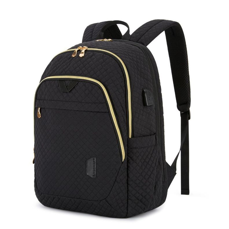 Bagsmart Mochila de viaje para notebook de 15.6" - Negro-0