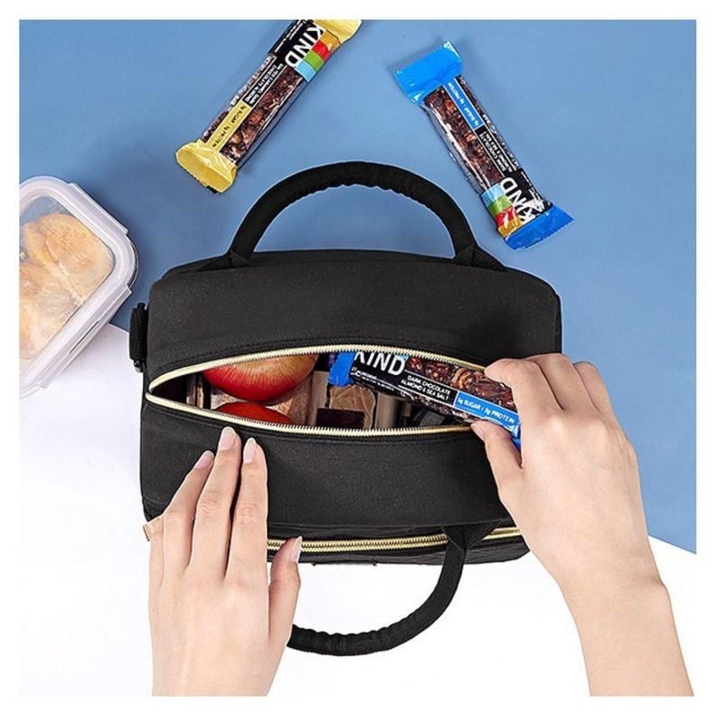 Tourit Lonchera Térmica Femenina 9.4L - Negro Tejido-7