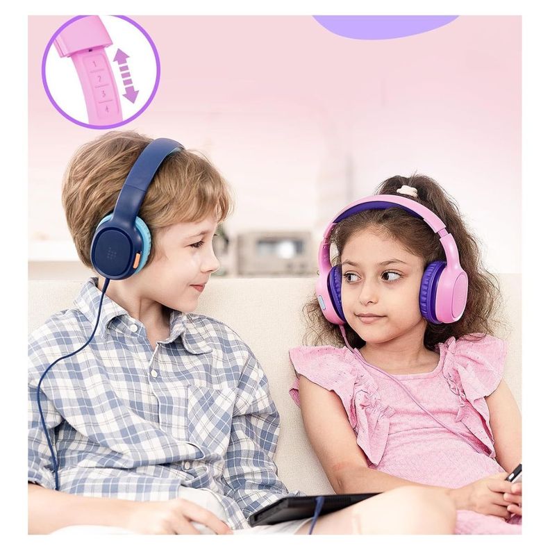 Tronsmart Audífonos con Cable KH01 para Niños Rosa Violeta-4