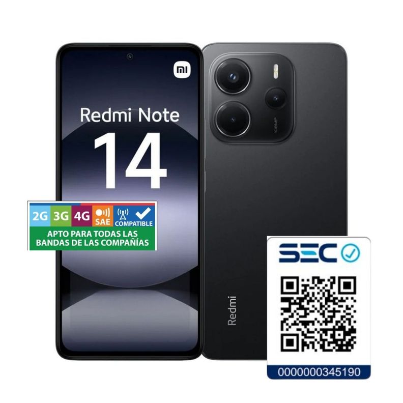 Xiaomi Redmi Note 14 4G 6GB + 128GB Negro Medianoche-1