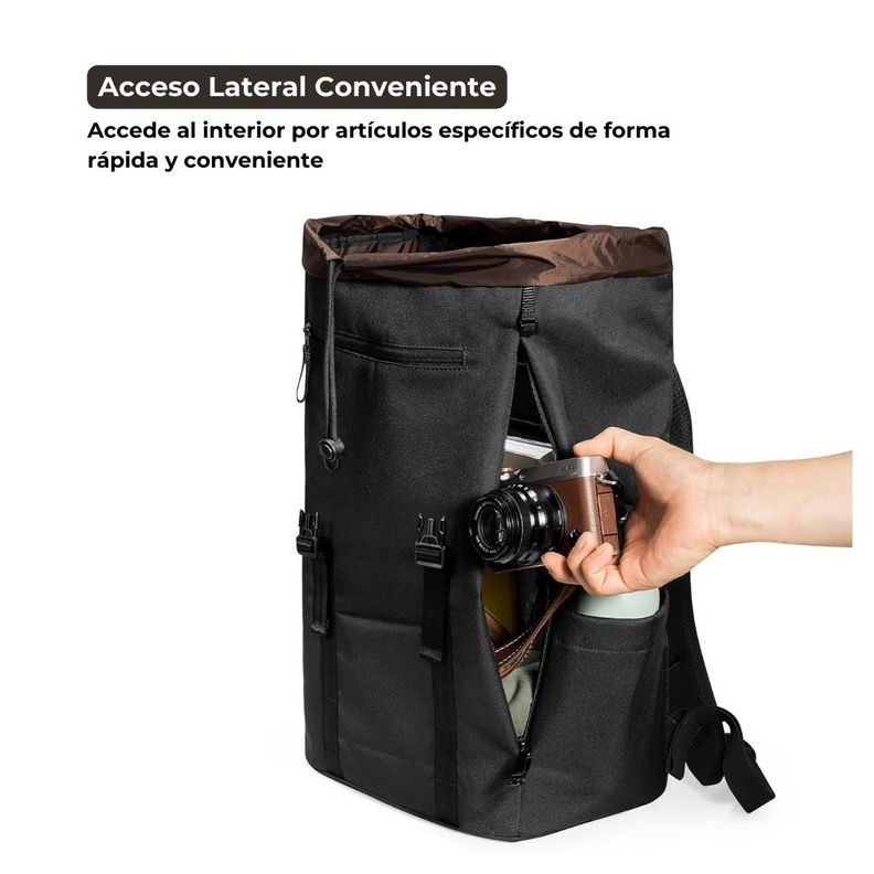 Tomtoc Mochila VintPack-TA1 22L para Notebook hasta 15.6" - Negro Oscuro-5