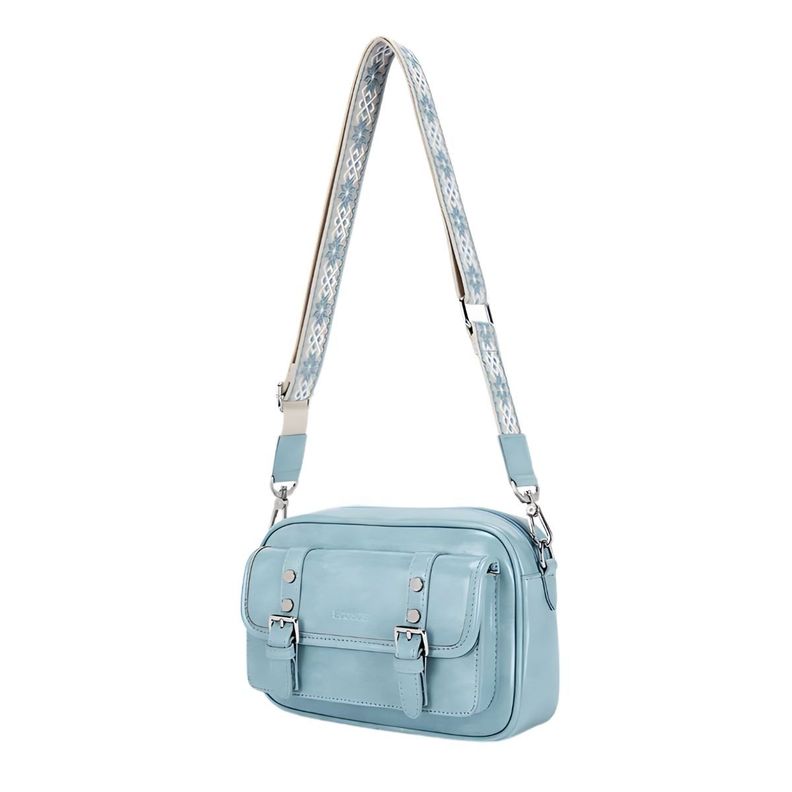 Ecousi Bolso Mensajero Mia con Correa Ancha - Azul-3