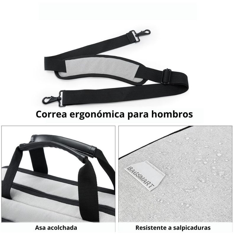 BAGSMART Maletín notebook 15.6” - Gris-4