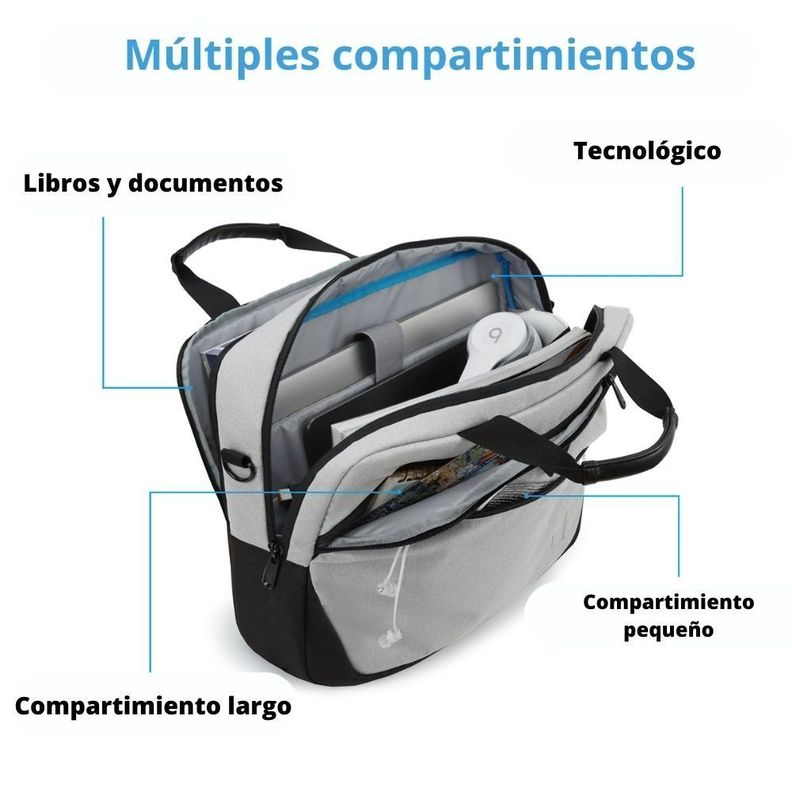 BAGSMART Maletín notebook 15.6” - Gris-3