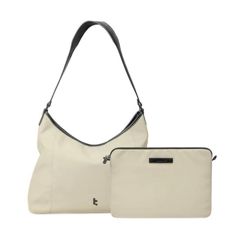 Tomtoc Bolso Tote Versatile-T28 + Funda Notebook 14" - Beige-0