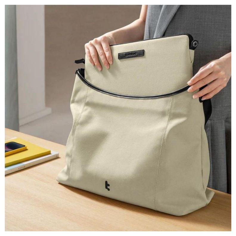 Tomtoc Bolso Tote Versatile-T28 + Funda Notebook 14" - Beige-7