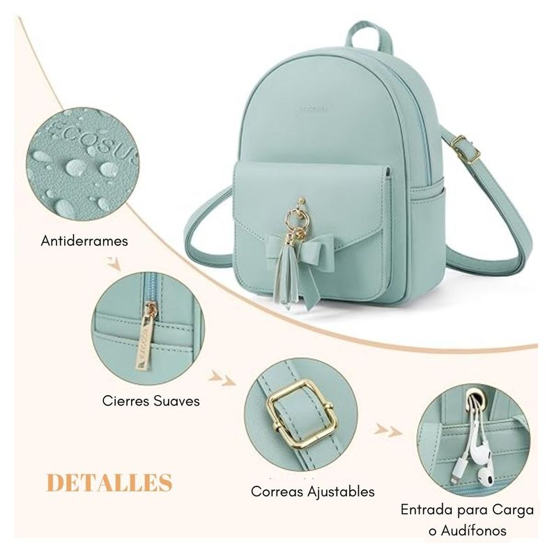 Ecosusi Mini Mochila con Lazo - Verde-5