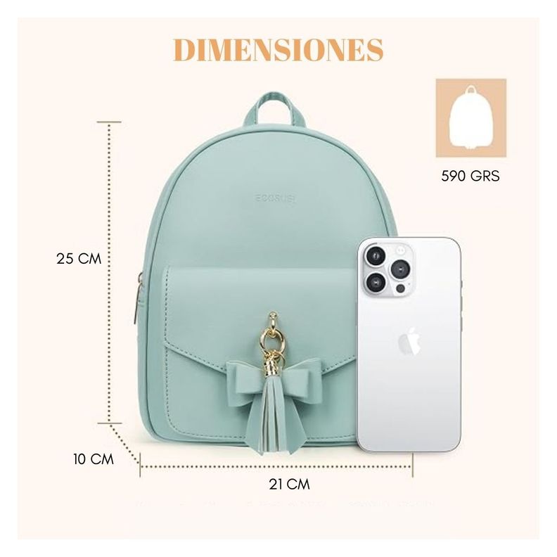 Ecosusi Mini Mochila con Lazo - Verde-6