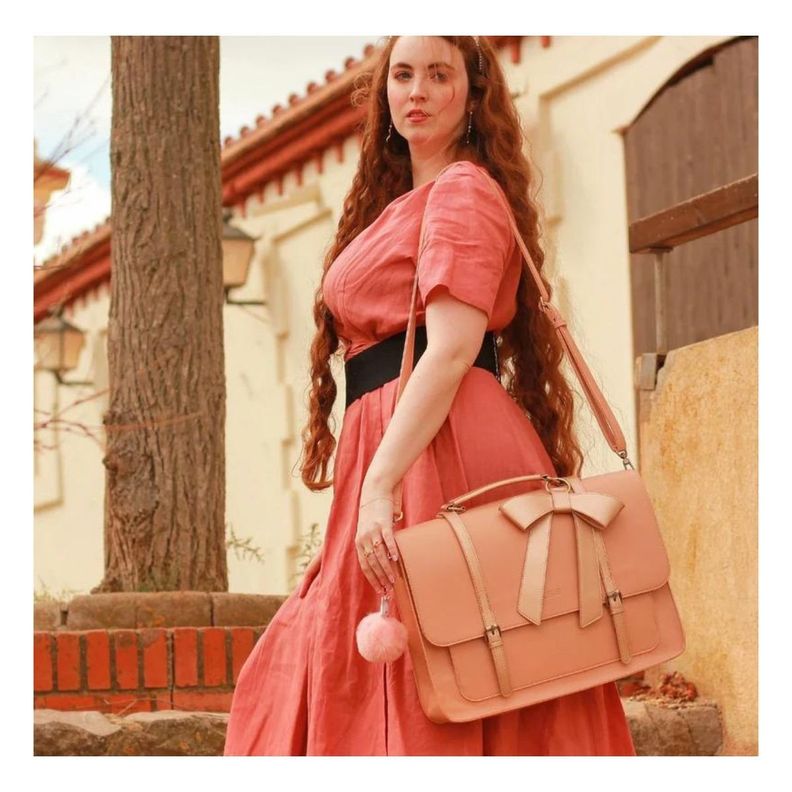 Ecosusi Maletín y Mochila Cocoa Truffle para Notebook 15.6" - Rosa-6