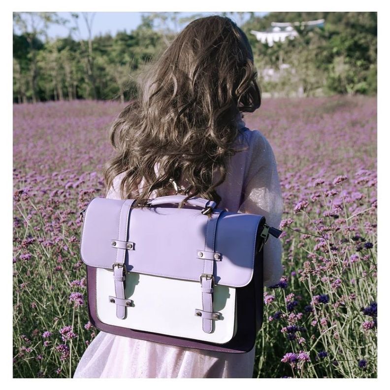Ecosusi Mochila y Maletín Vintage Sombre para Notebook 15,6" - Morado-3