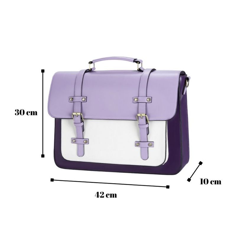 Ecosusi Mochila y Maletín Vintage Sombre para Notebook 15,6" - Morado-4