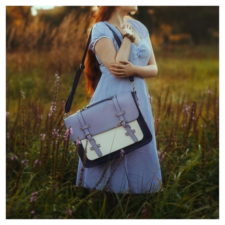 Ecosusi Mochila y Maletín Vintage Sombre para Notebook 15,6" - Morado-7