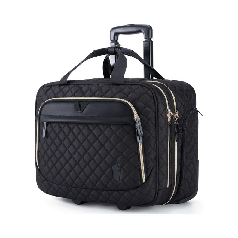 Bagsmart Maletín Viajero con Ruedas Motiv 17.3" - Negro Tejido-0
